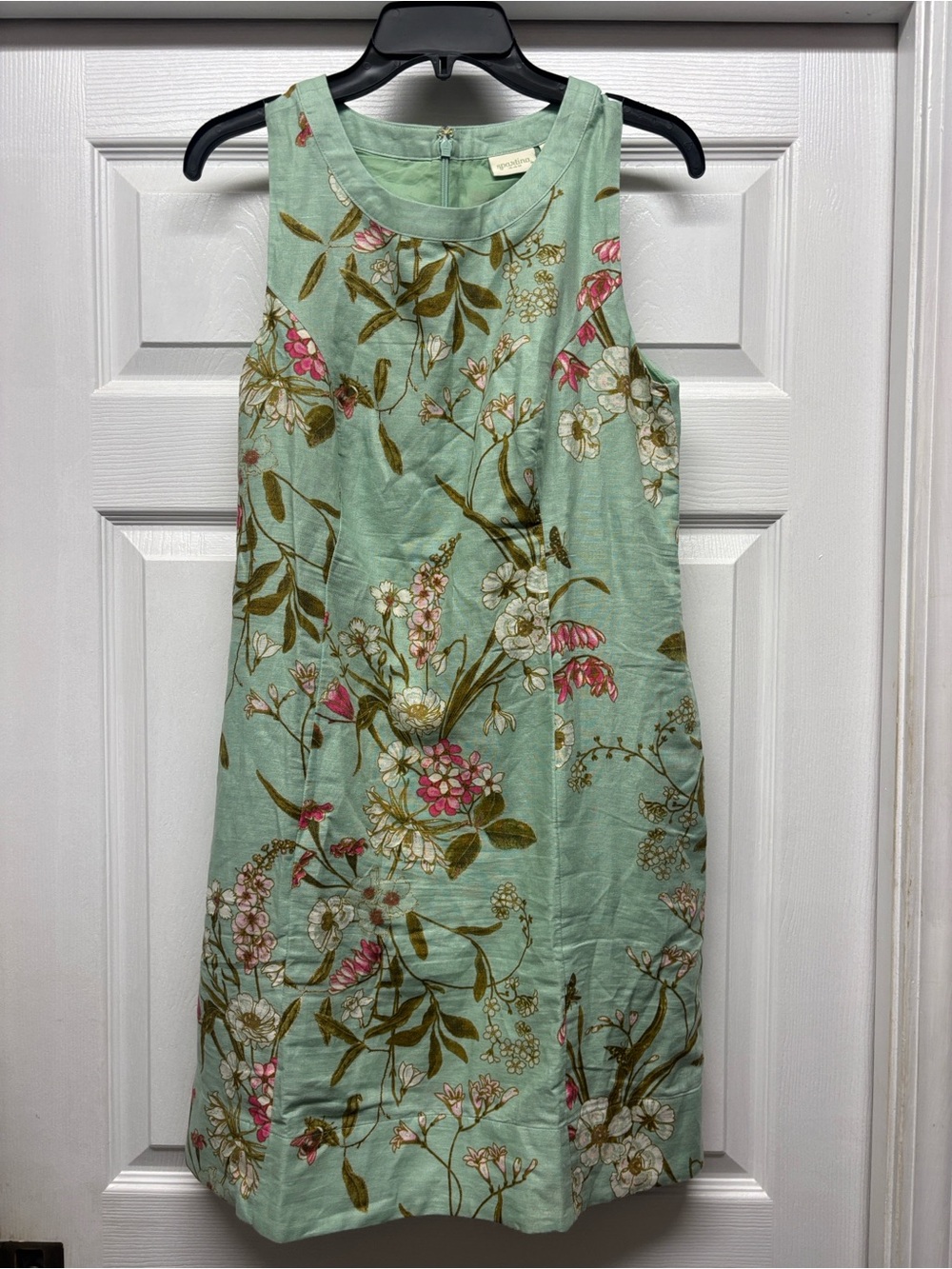 Spartina 449 Sleeveless Mint , white & Pink Floral Shift Dress Small